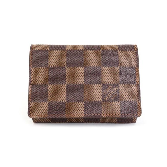 Louis Vuitton Card Envelope Damier Brown Holder Carte Visite Ebene - Picture 2 of 4
